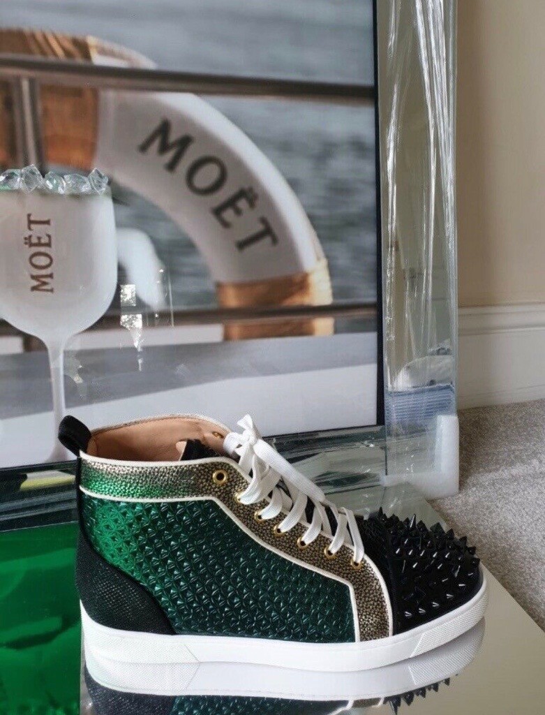 silver louboutin trainers